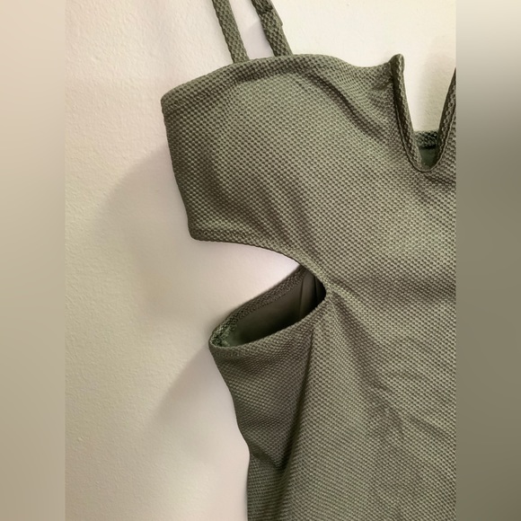 Olive Cut Out One Piece Swimsuit - Picture 5 of 10